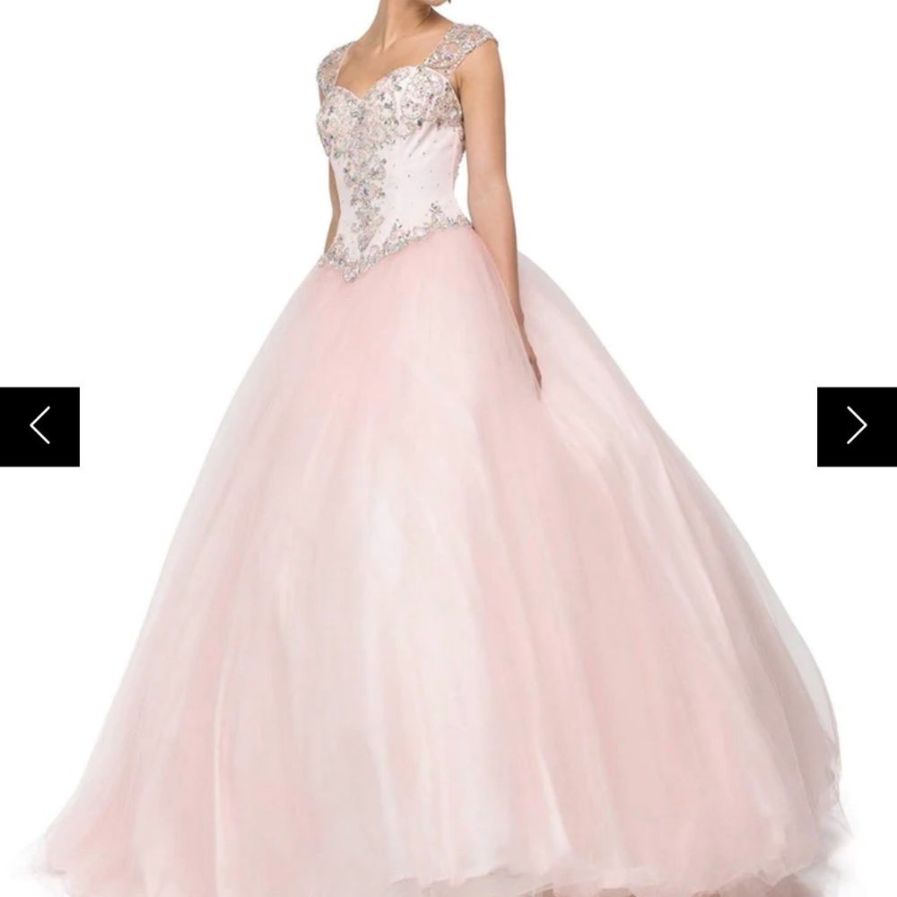 Worn once. Quincenera ball gown Dress pink  paid over $400